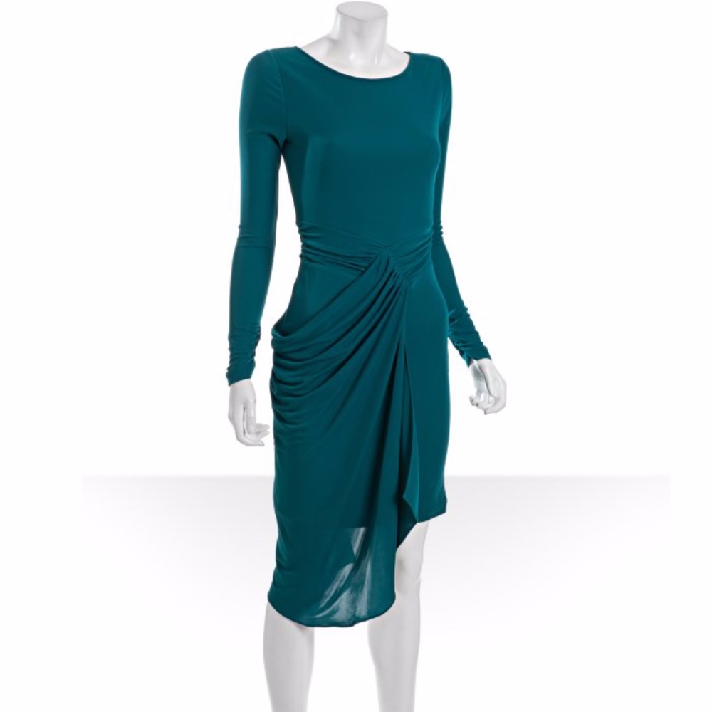 BCBGMaxAzria Sosie Wrap Dress Deep Jade XS